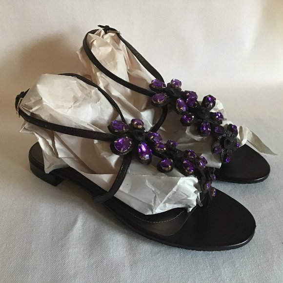 Tahari Gemstone Ankle Strap Sandals - Picture 1 of 7